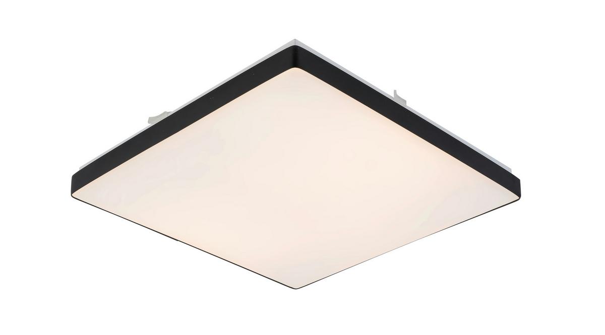 Plafonieră cu LED Jannek - alb/negru, Modern, plastic/metal (33/33/5,5cm) - Premium Living
