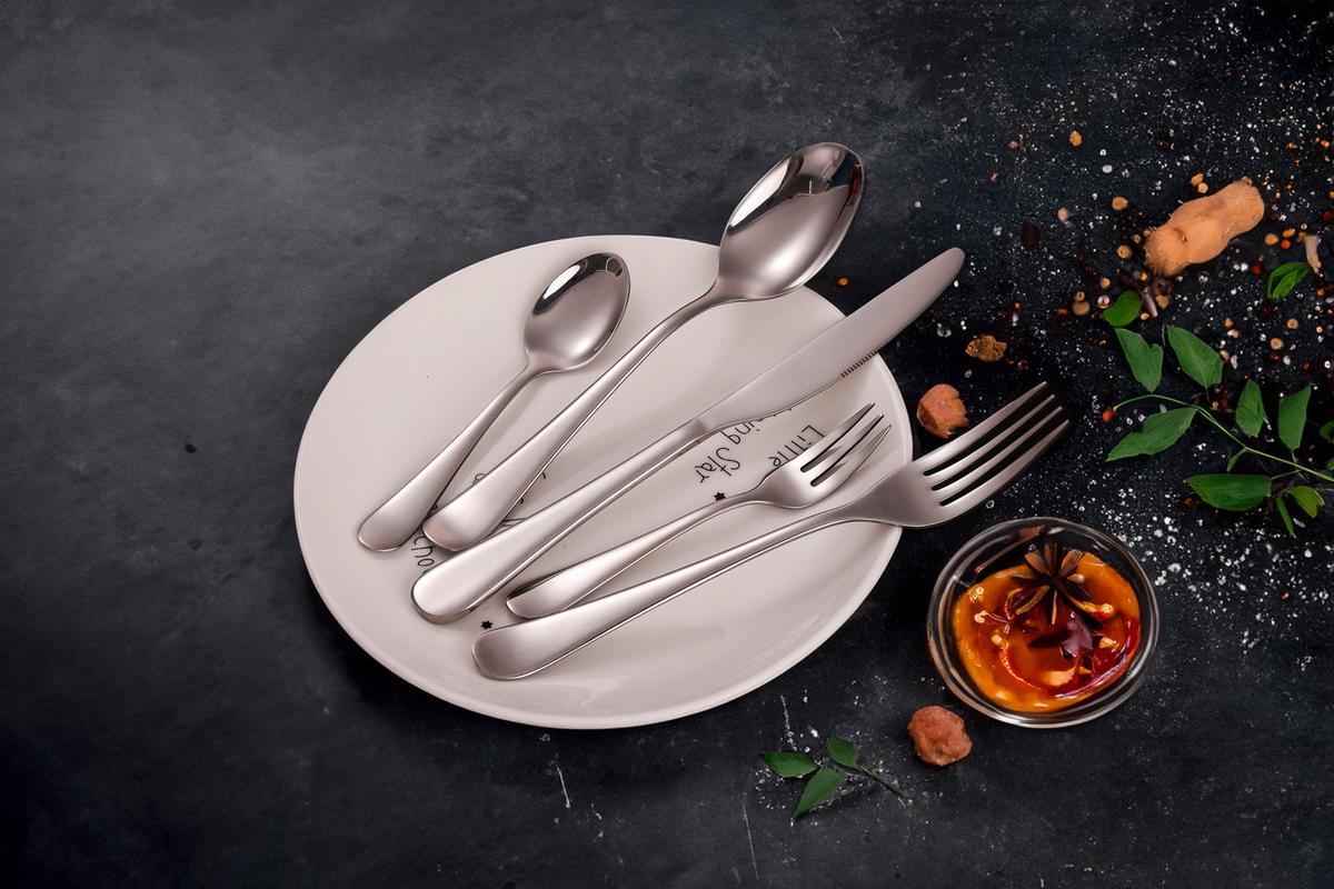 Jedilni Pribor Grado, 30-Delni - srebrne barve, Basics, kovina - Echtwerk