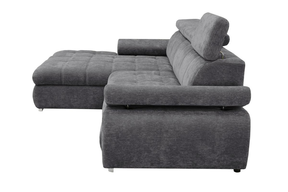 Colțar Vegas - gri închis, Design, lemn/textil (173/294cm) - Modern Living