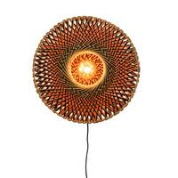 Wandleuchte Bali in Schwarz/Braun max. 40 Watt - Hellbraun/Schwarz, Natur, Naturmaterialien/Metall (47/26cm) - Good & Mojo