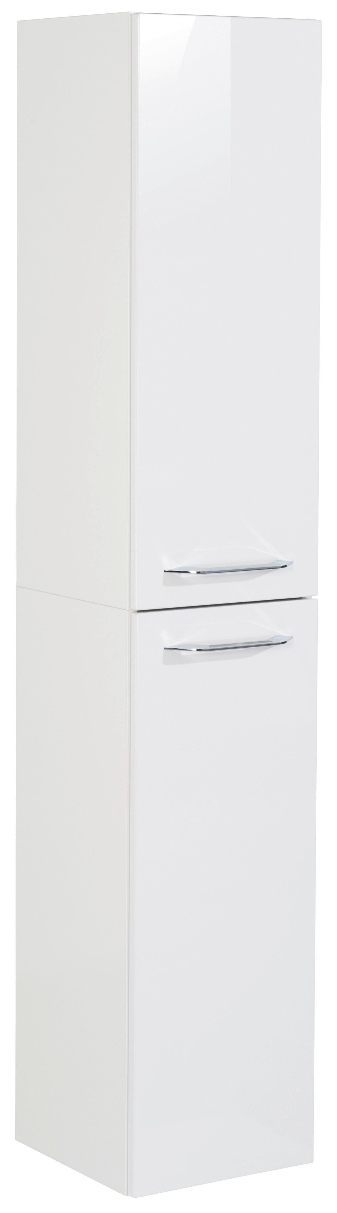 Hochschrank "B.Clever" , weiß - Alufarben/Weiß, MODERN, Glas/Holzwerkstoff (30/159/32cm) - MID.YOU