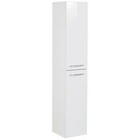 Hochschrank "B.Clever" , weiß - Alufarben/Weiß, MODERN, Glas/Holzwerkstoff (30/159/32cm) - MID.YOU