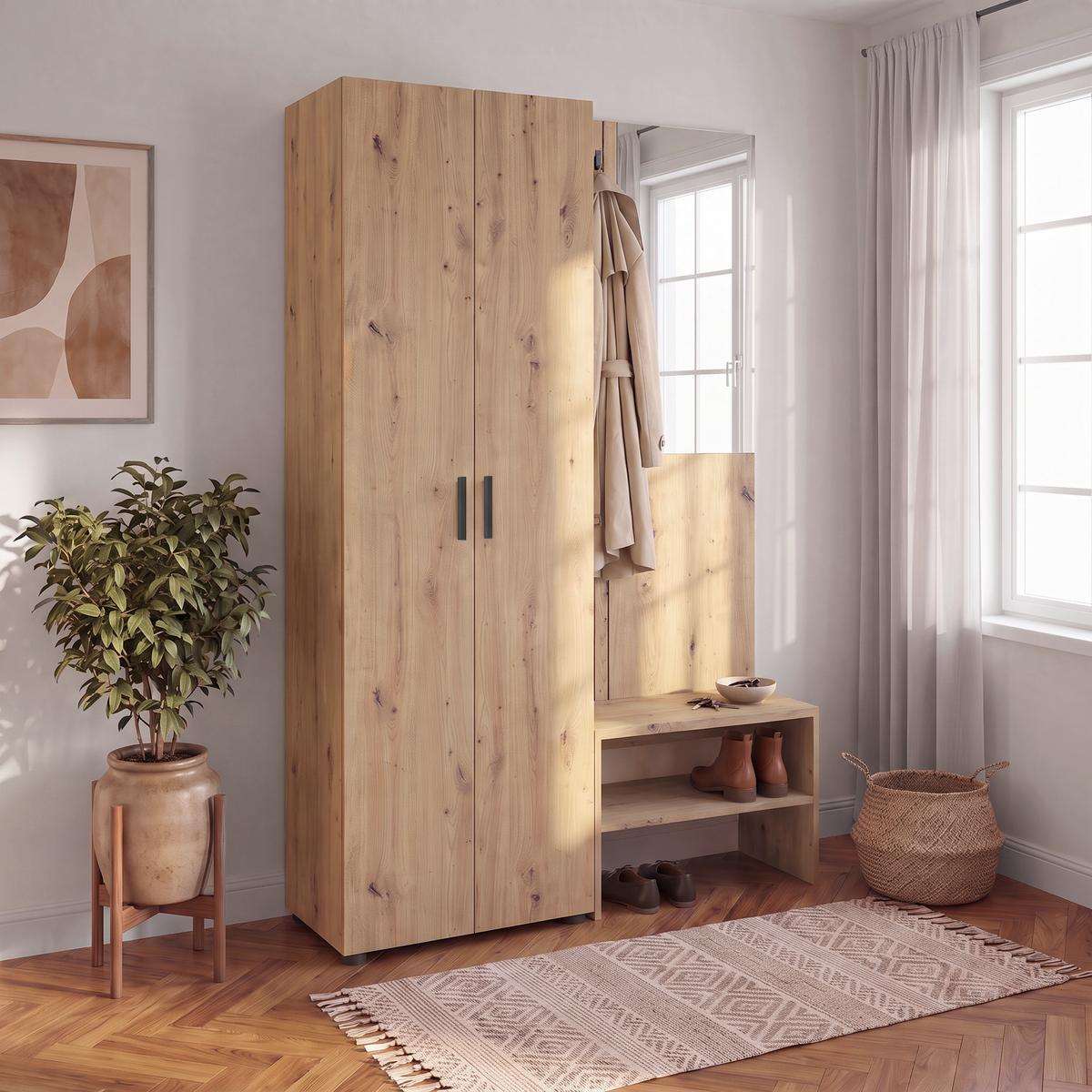 Ansamblu De Hol Charlie - stejar Artisan, Konventionell, material pe bază de lemn (60/180/37cm) - Modern Living