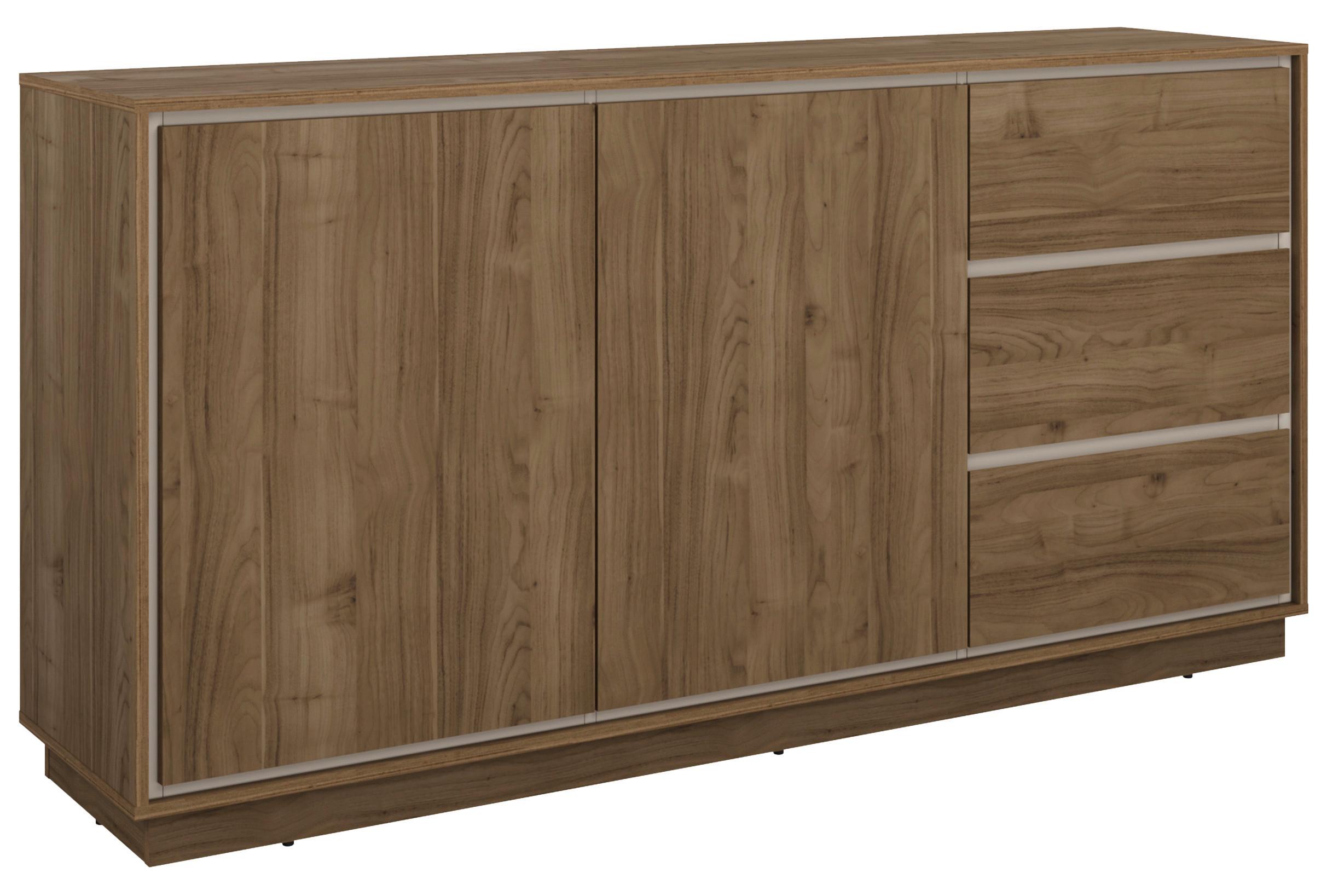Komód Cosme - kasmírszínű/diószínű, Modern, faalapú anyag (167/84/40cm)