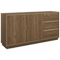 Komód Cosme - kasmírszínű/diószínű, Modern, faalapú anyag (167/84/40cm)
