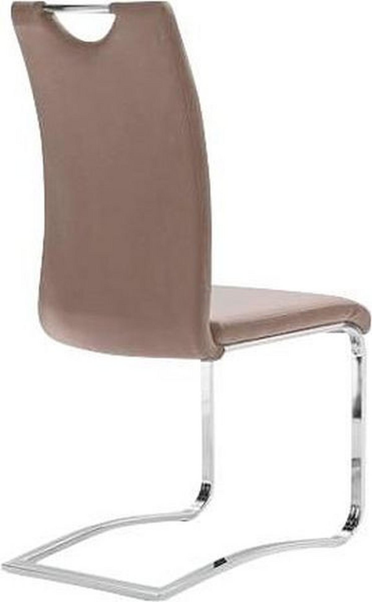 KRZESŁO NA PŁOZIE KÖLN - cappuccino, Design, metal/tkanina (43/100/57cm) - Carryhome