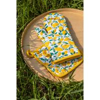 Topflappen Zitrone Gelb/Grün/Weiß - Gelb/Weiß, Textil (20/20cm)