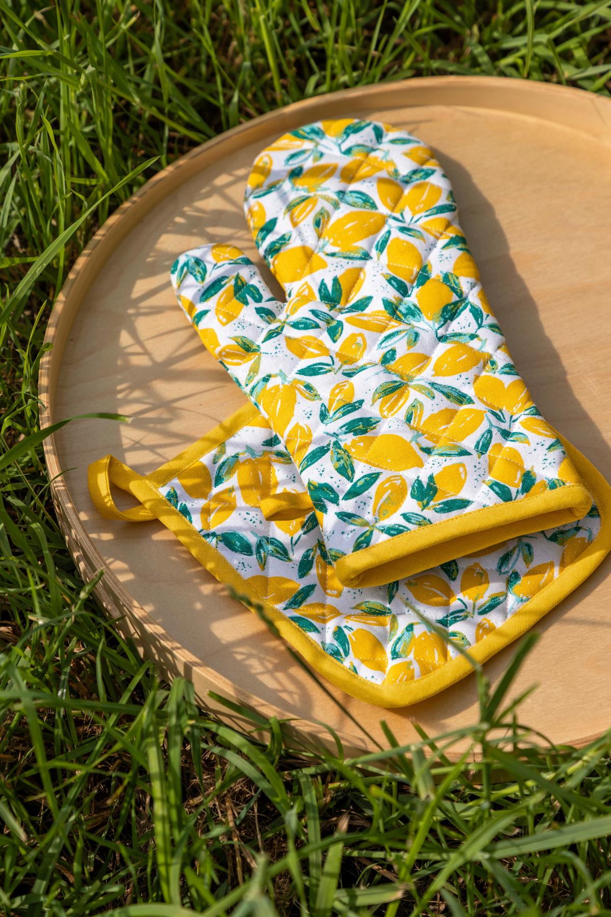 Edényfogó Kesztyű Zitrone - sárga/fehér, textil (17/30cm) - S. Oliver