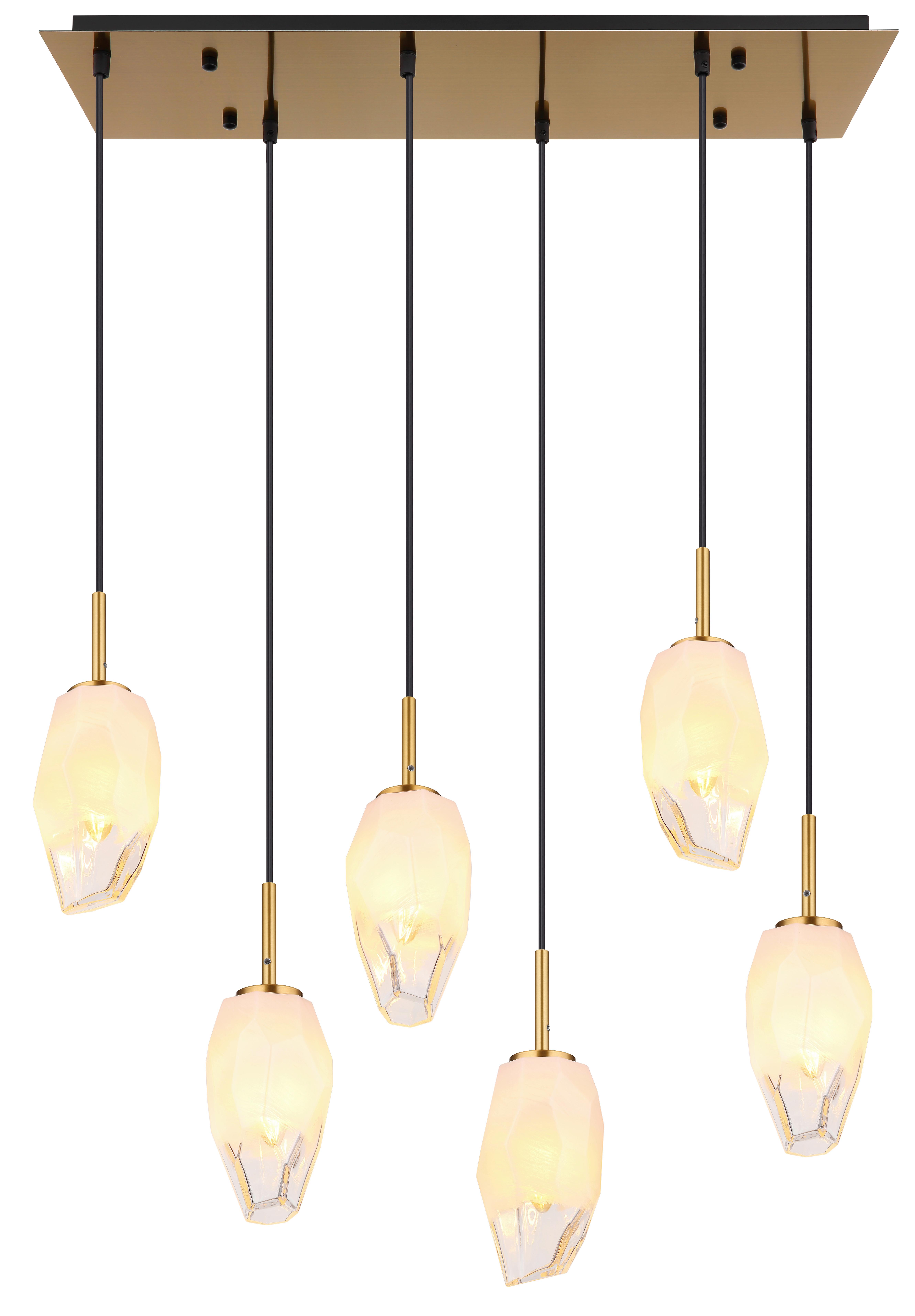 Hängeleuchte Barcley Messingfarben max. 7 Watt - Klar/Messingfarben, KONVENTIONELL, Glas/Metall (72/24/120cm) - Globo