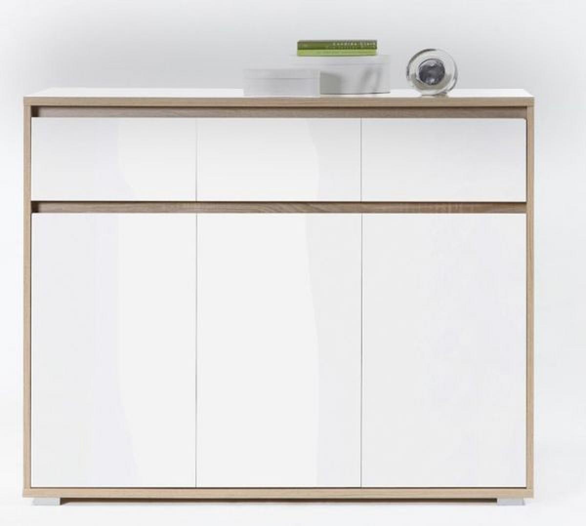 Comodă Pluto - stejar Sonoma/alb, Modern, material pe bază de lemn (118/103/48cm) - Modern Living