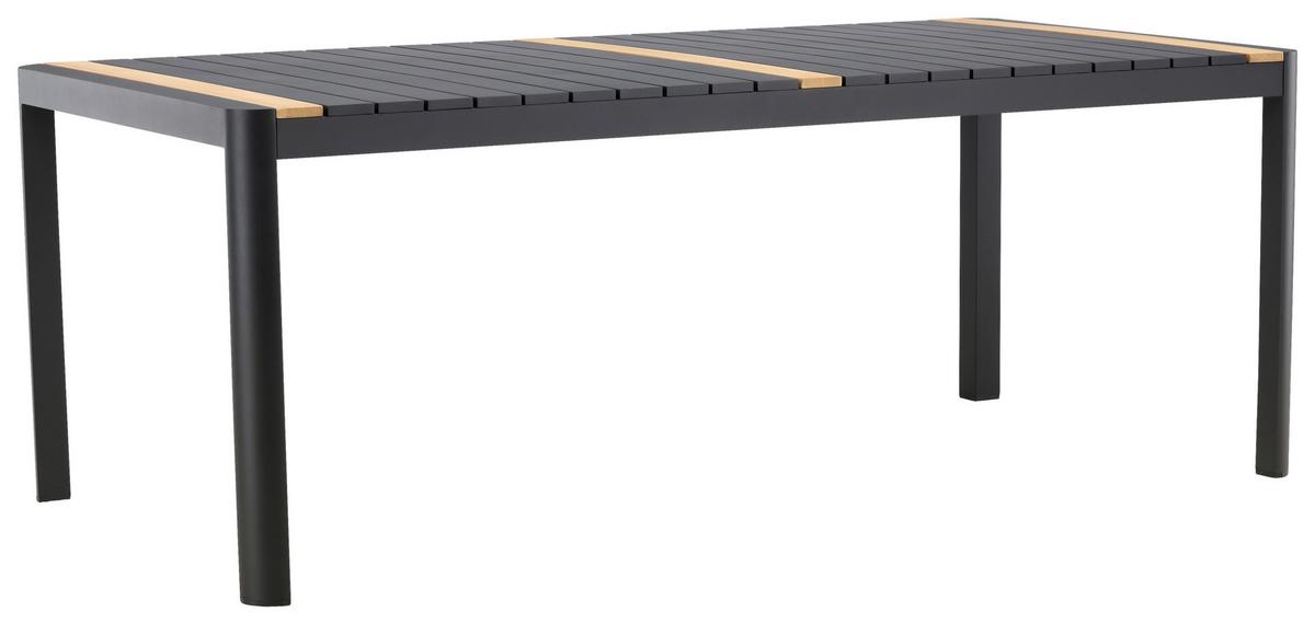 GARTENTISCH TOGO - Schwarz, KONVENTIONELL, Holz/Metall (200/100/75cm) - Gardenson