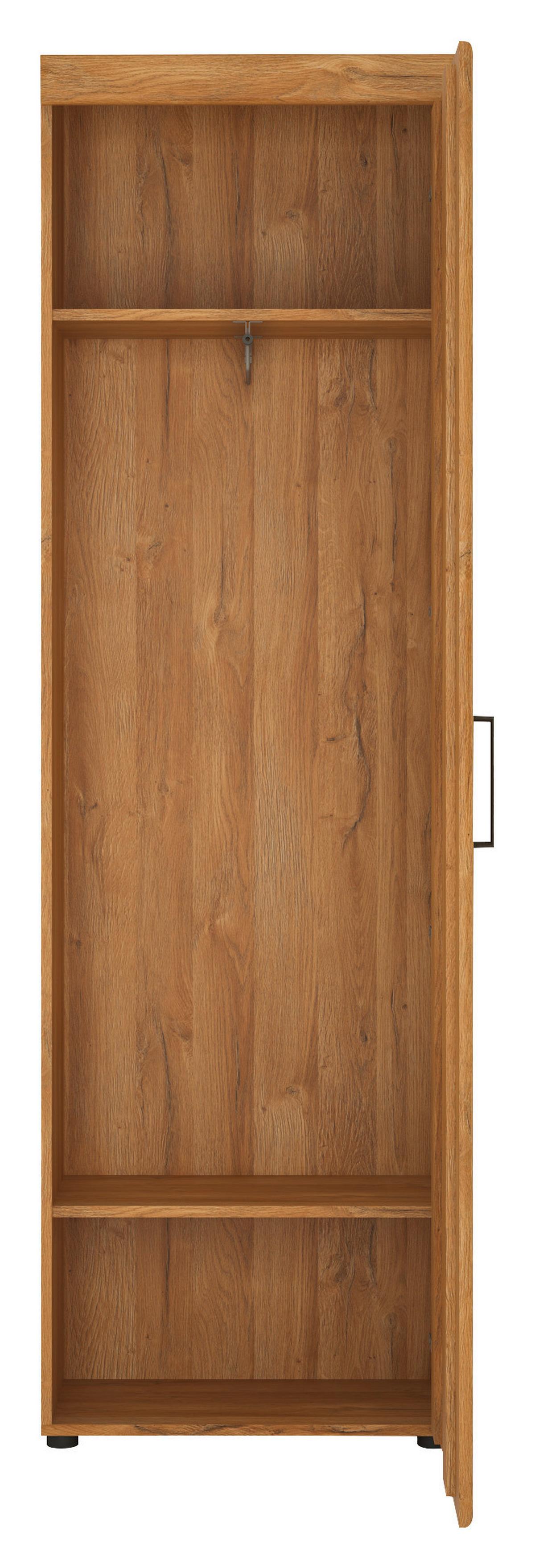 Garderobni Ormar Cortina - boje hrasta/crna, Trend, drvni materijal/metal (58/195/37,4cm) - Modern Living