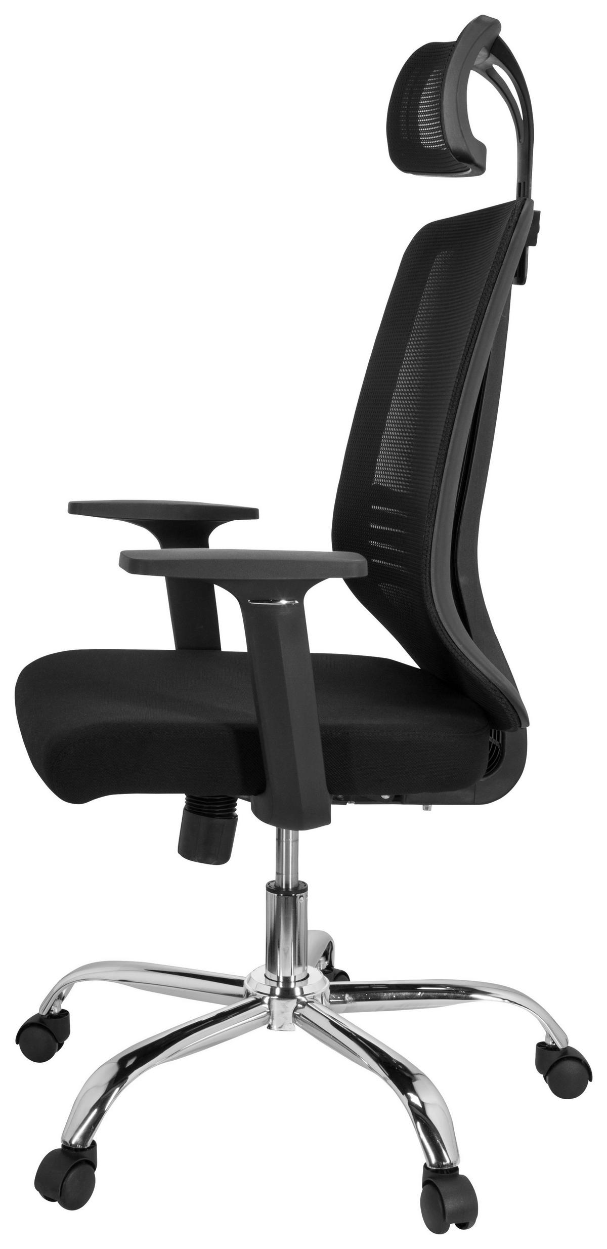 Pisarniški Stol Zh 200, Črna - srebrne barve/črna, Basics, kovina/umetna masa (66/102/59cm) - MID.YOU