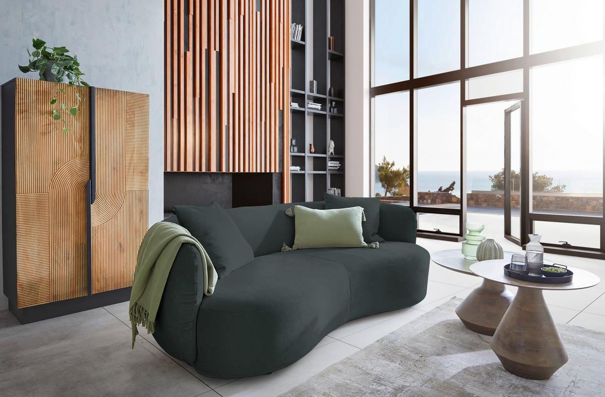 Bigsofa Leonas Anthrazit - Anthrazit/Schwarz, MODERN, Kunststoff/Textil (235/72/110cm) - Premium Living