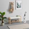 HALLBÄNK ADUA -SB- -EXKLUSIV- - vit/naturfärgad, Modern, trämaterial/textil (87/50/30cm) - Mömax