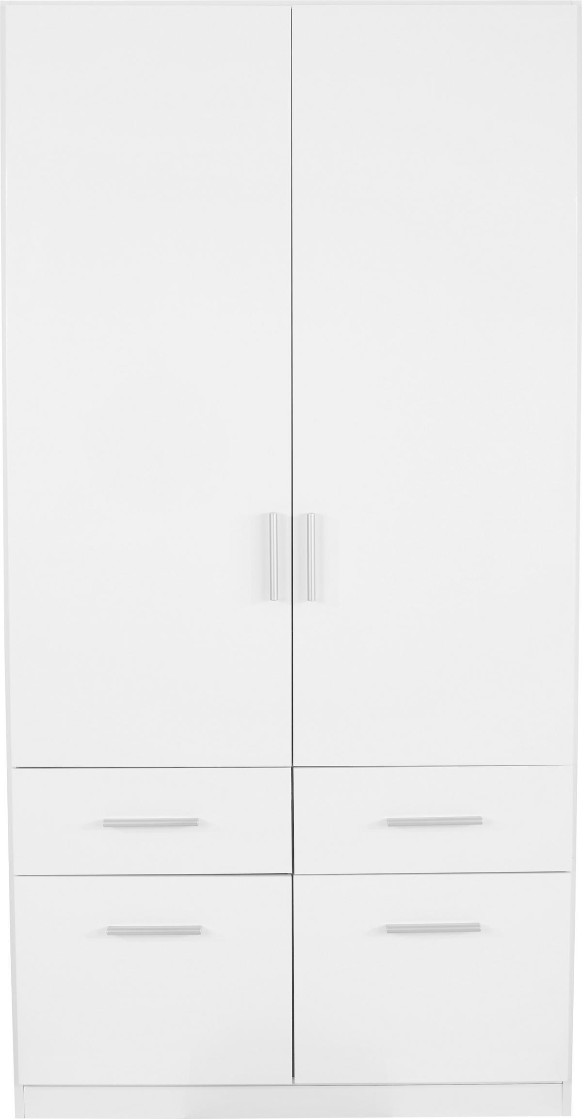 Ormar Za Odjeću Celle - bijela/bijela visoki sjaj, Moderno, drvo/plastika (91/197/54cm) - Modern Living