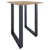 Bartisch XONA Schwarz/ Honigeiche ca.80x102x80cm - Honigeiche/Silberfarben, KONVENTIONELL, Holzwerkstoff/Metall (80/80/102cm)