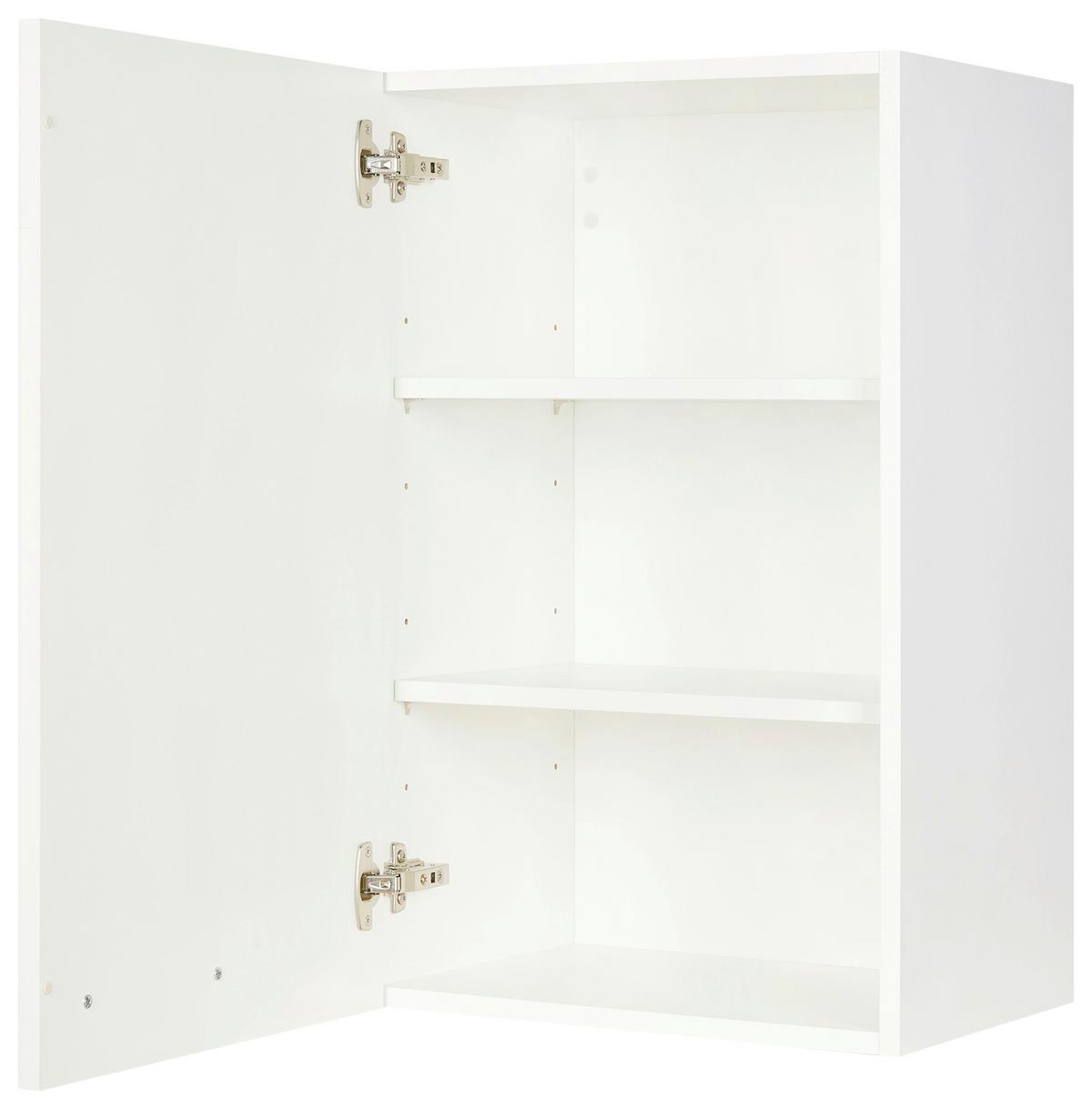 Küchenoberschrank Touch Weiß - Edelstahlfarben/Weiß, MODERN, Holzwerkstoff (45/72/35cm) - Nobilia