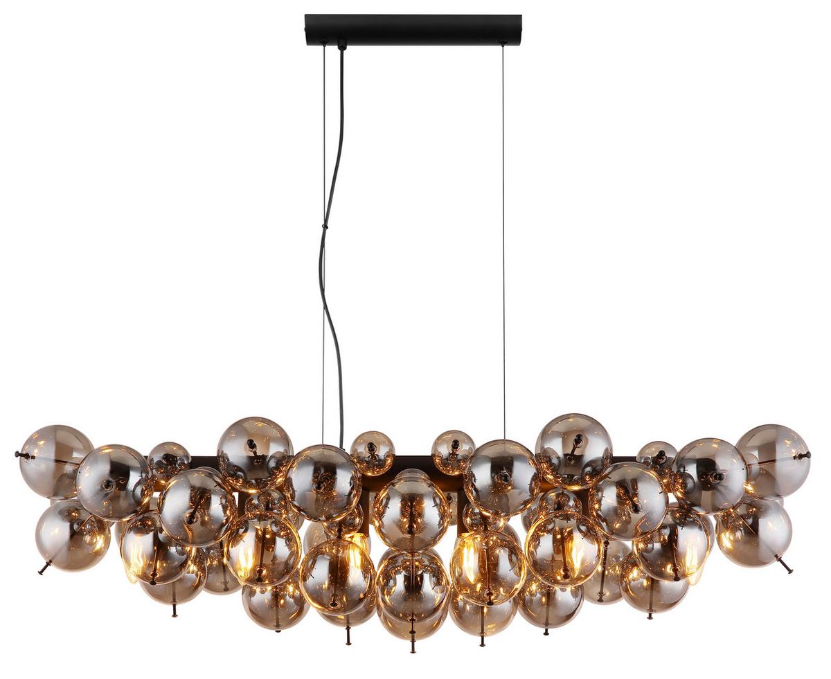 Hängeleuchte Udo Schwarz max. 25 Watt - Schwarz, Design, Glas/Metall (103/47cm) - Globo