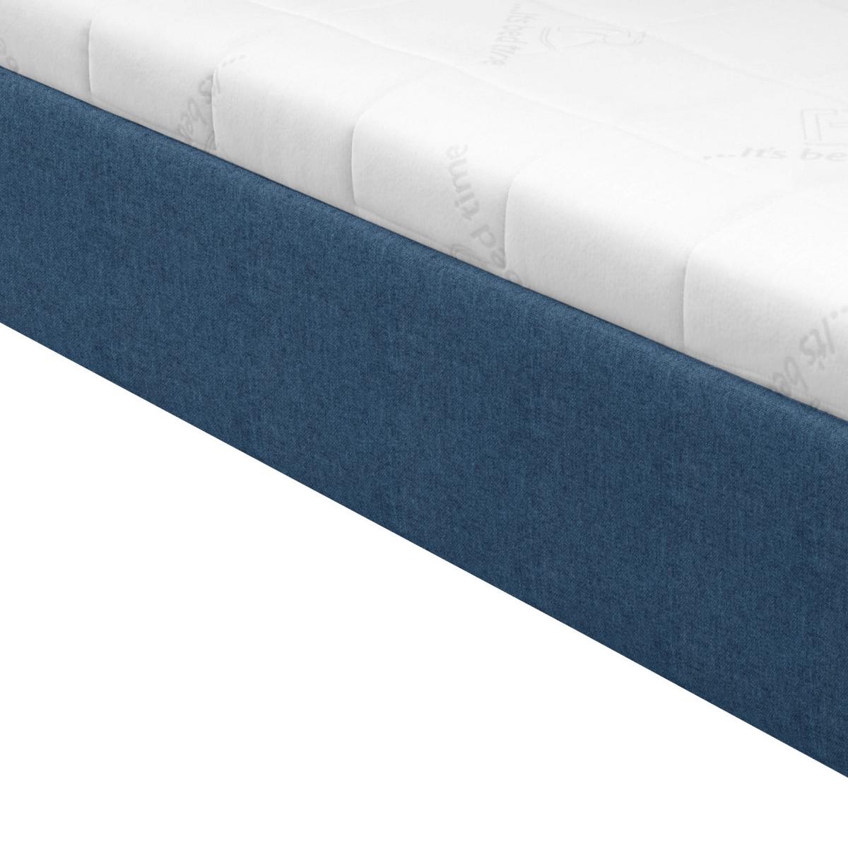 Tapecirani Krevet Stilo - bijela/tamno plava, drvo/tekstil (140/200cm)