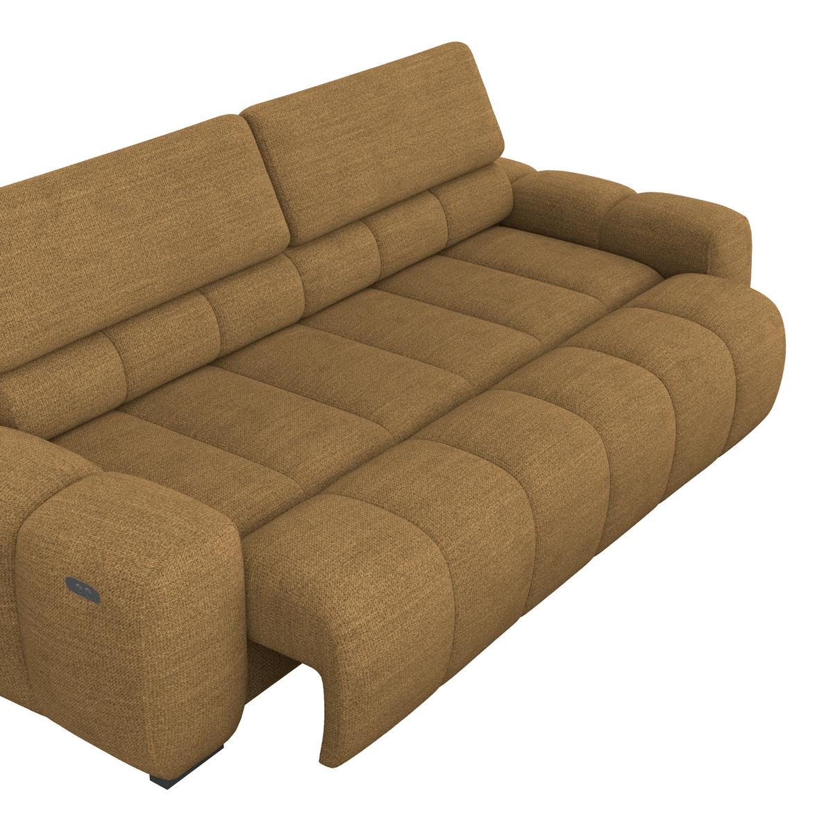 Velika Sofa Bull - smeđa/crna, Trend, tekstil/plastika (248/77-97/108cm) - Luca Bessoni
