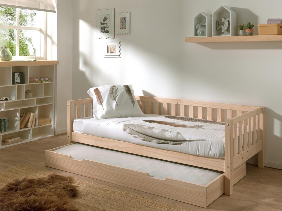 Ausziehbett "Fritz" 90x200 cm, kieferfarben - Kieferfarben, MODERN, Holz/Holzwerkstoff (90/200cm) - MID.YOU