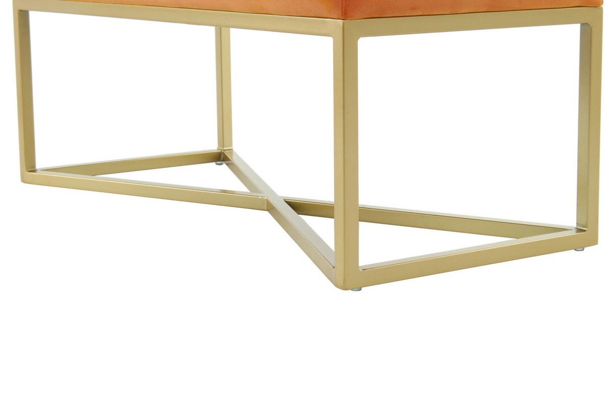 SITZBANK DIAZ 100 ORANGE / GOLD - Goldfarben/Orange, Design, Holzwerkstoff/Textil (40/40/90cm) - Kayoom