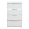 SÄNGBORD CUATRO - vit/silver, Klassisk, trämaterial/plast (46/79/42cm) - Modern Living