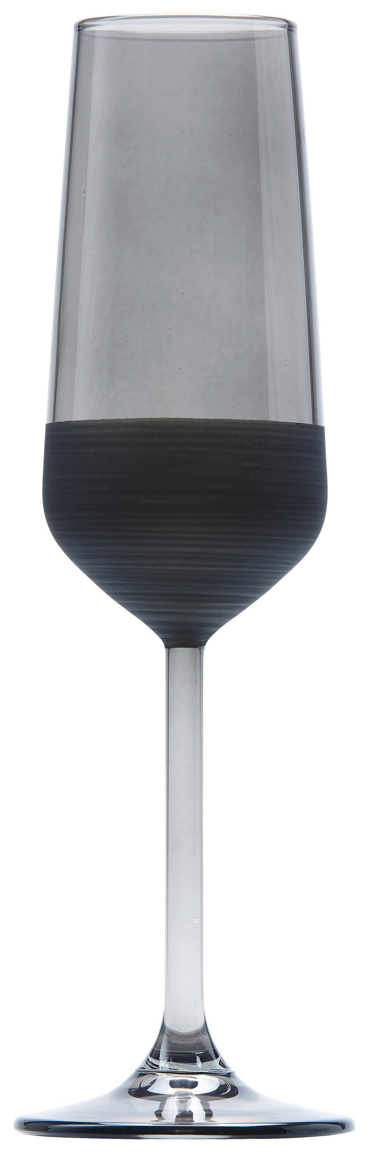 Pezsgőspohár Black - fekete, Modern, Üveg (4,5/21,5cm) - Mömax