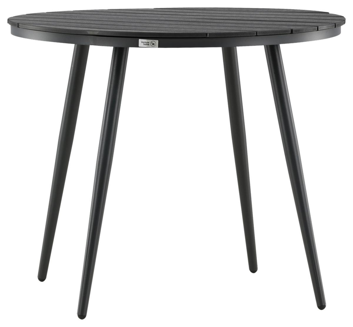 Gartentisch Break ca. 90x90 cm Schwarz - Schwarz, KONVENTIONELL, Kunststoff/Metall (90/74cm) - Gardenson