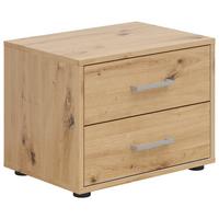 Noćni Ormarić Smart 2 - sivo-bijela/srebrne boje, Basics, drvni materijal/plastika (50/38/35cm) - Modern Living