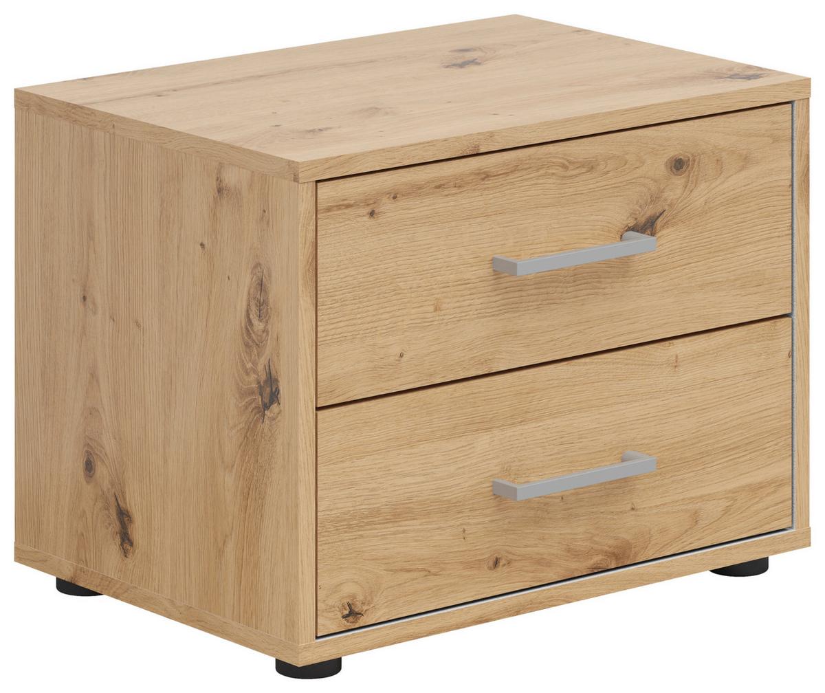 Noćni Ormarić Smart 2 - sivo-bijela/srebrne boje, Basics, drvni materijal/plastika (50/38/35cm) - Modern Living