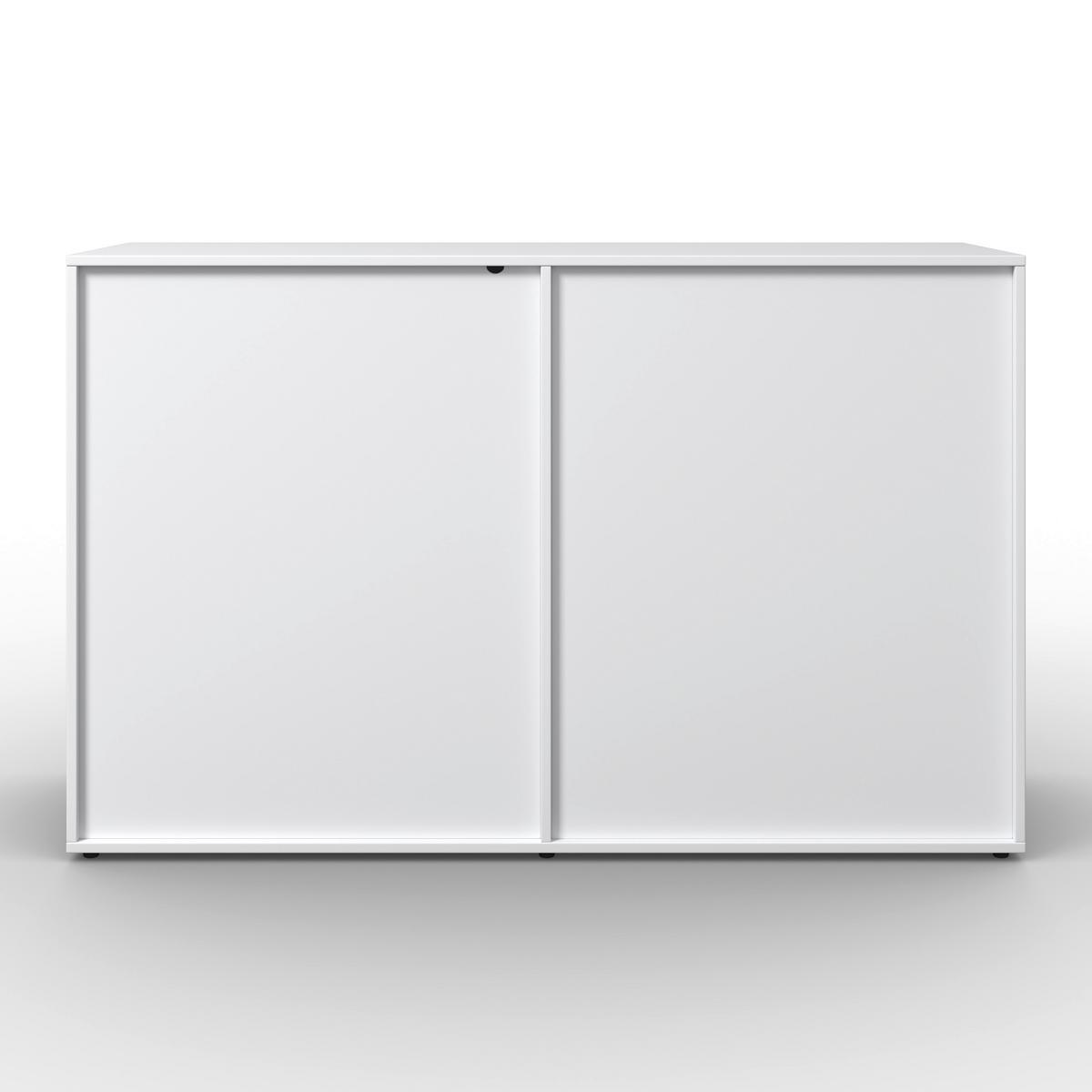 Kommode Mick Weiß MDF - Schwarz/Braun, MODERN, Kunststoff/Textil (120/75/40cm) - Bessagi Home