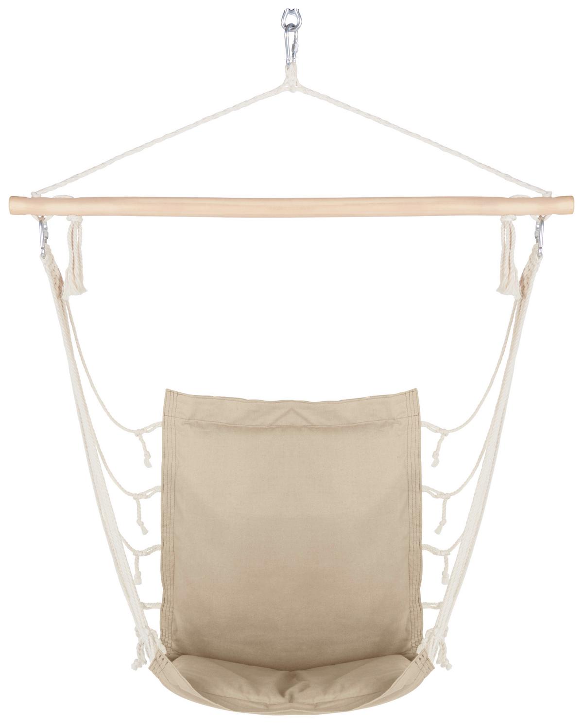 Függőfotel Relax - bézs/natúr színű, textil/fa (100/47cm) - Modern Living