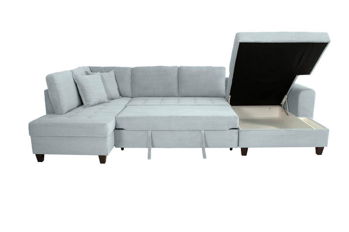Kutna Garnitura Moritz - sivo-zelena, Trend, tekstil (178/324/155cm) - Modern Living