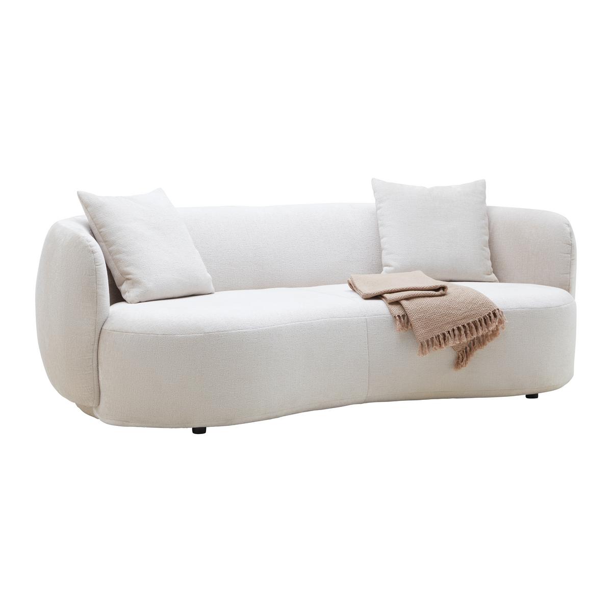 Velika Zofa Leonas, Bež, Polkrožna - črna/bež, Moderno, umetna masa/tekstil (235/72/110cm) - Premium Living