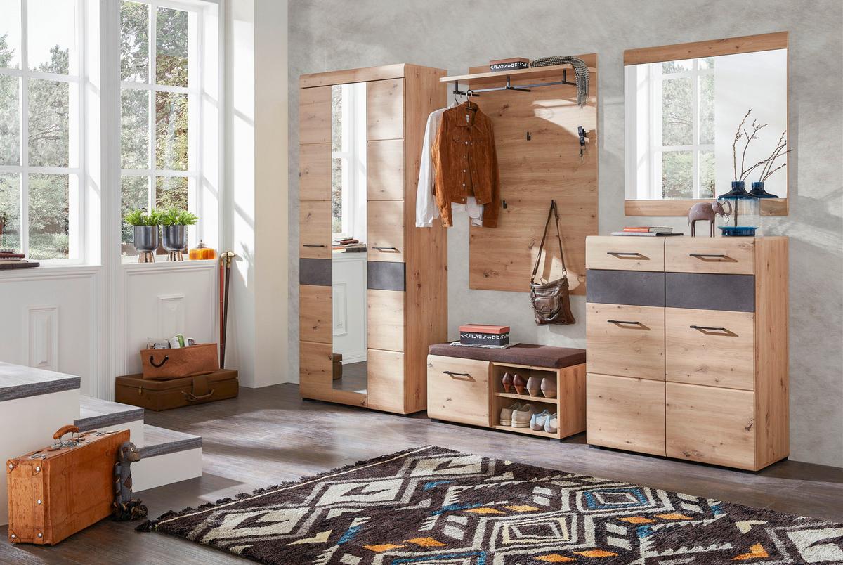 PANEL DO PRZEDPOKOJU CASSY - kolor dębowy, Design, materiał drewnopochodny/metal (84/129/29cm) - Voleo