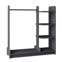 Garderobe Lempu L Anthrazit - Anthrazit, MODERN, Holzwerkstoff/Metall (106/110/35cm) - Livetastic