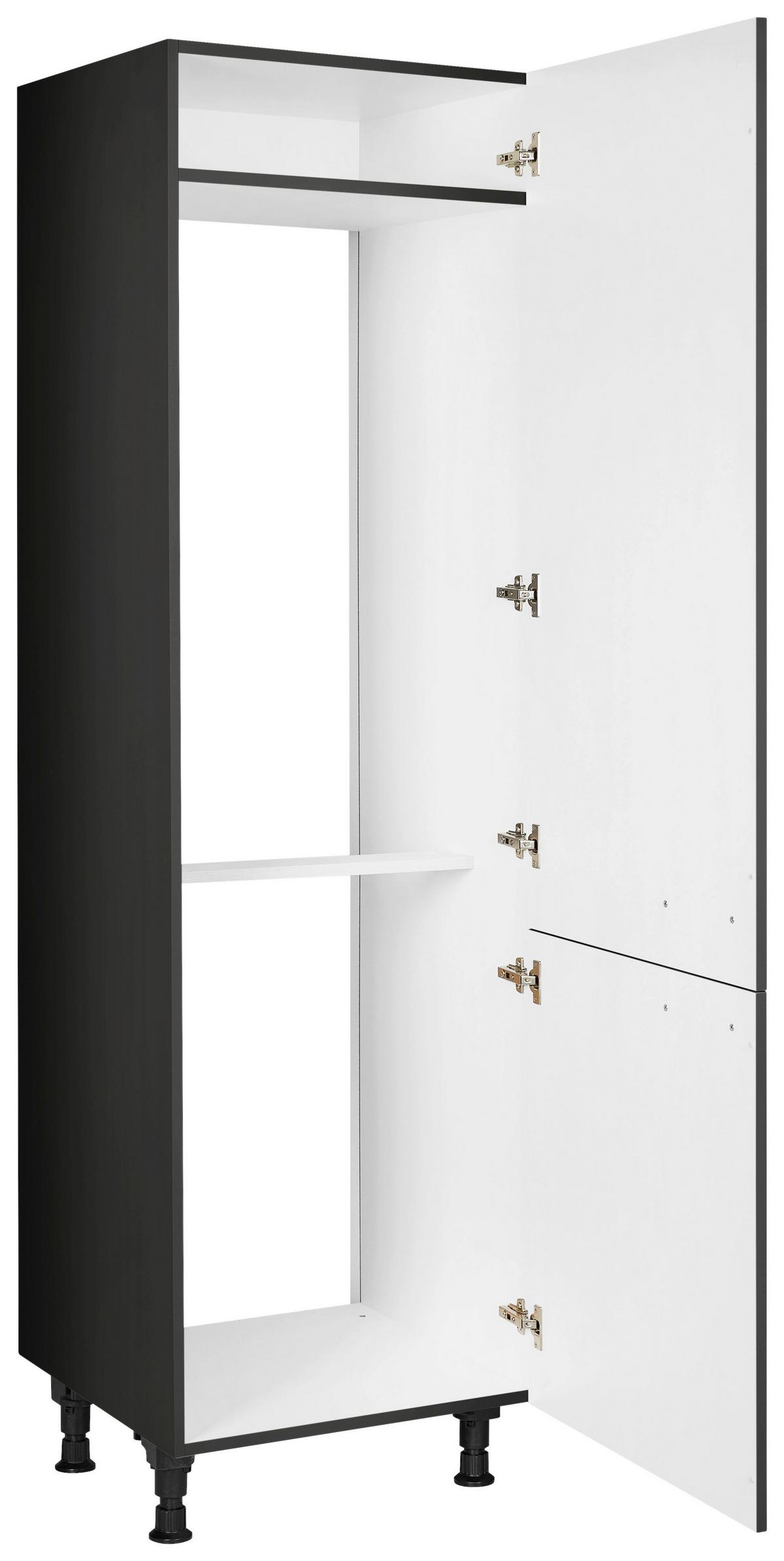 Geräteumbauschrank Touch Schwarz - Edelstahlfarben/Schwarz, MODERN, Holzwerkstoff/Metall (60/216,6/58cm) - Nobilia