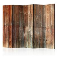 Paravan Forest Cottage I, 5-Delni, Dvostranski - svetlo rjava/bež, Basics, tekstil/les (225/172/3cm) - artgeist