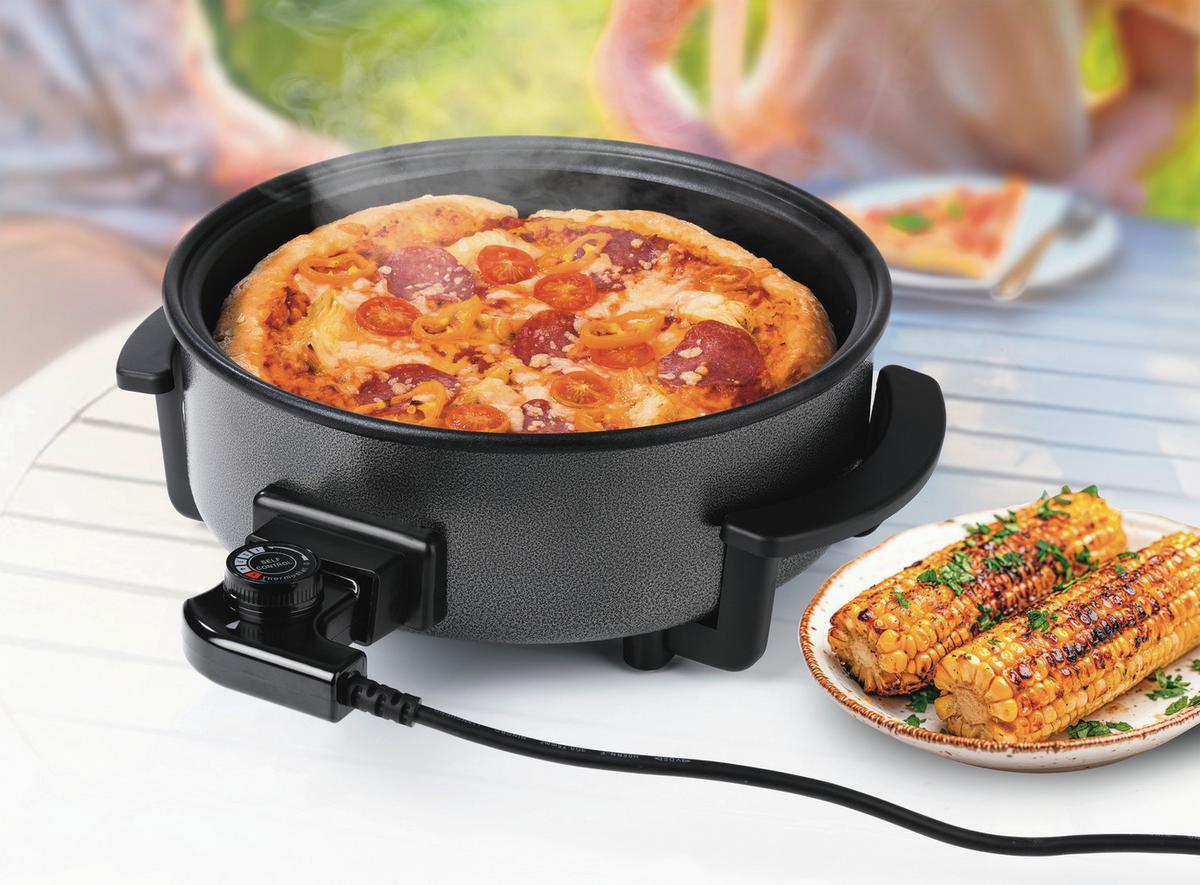 ELEKTRISCHE PFANNE GOURMETMAXX - Schwarz, Basics, Glas/Kunststoff (34/18/32cm) - GOURMETMAXX