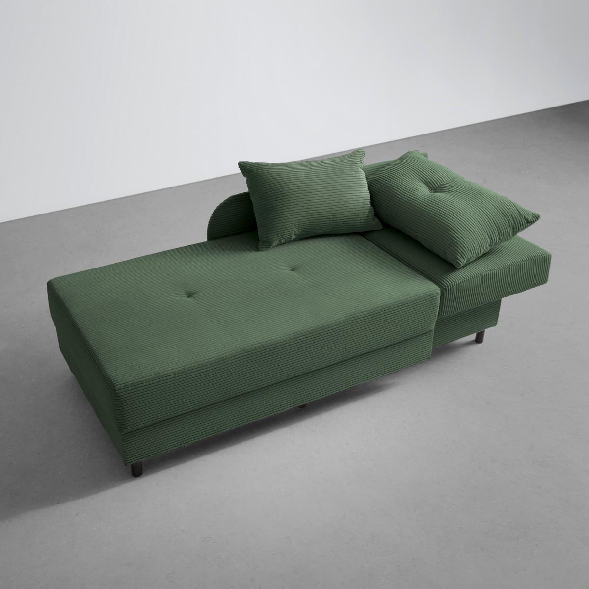 Liege Nova Olivgrün - Schwarz/Olivgrün, MODERN, Holz/Textil (145/62/85cm) - Mömax
