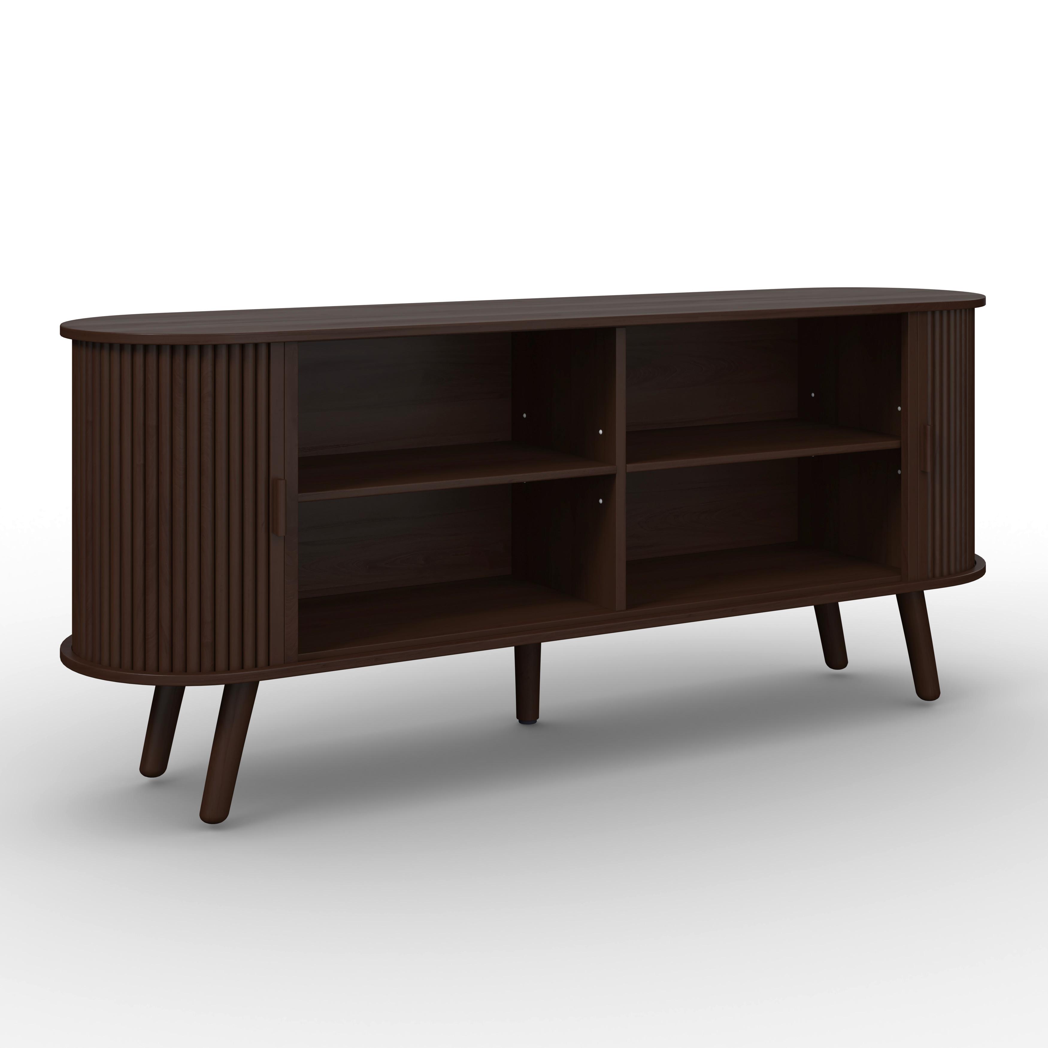 Sideboard Ennio Walnussfarben Echtholz/MDF - Walnussfarben, MODERN, Holz/Holzwerkstoff (160/80/40cm) - Bessagi Home