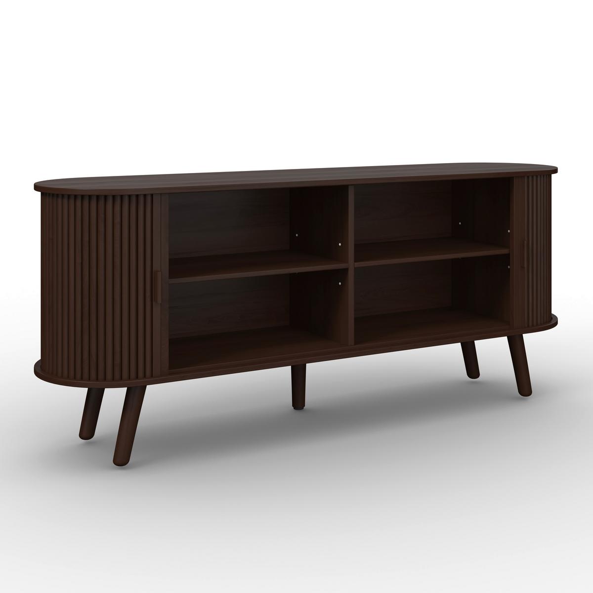 Sideboard Ennio Walnussfarben Echtholz/MDF - Walnussfarben, MODERN, Holz/Holzwerkstoff (160/80/40cm) - Bessagi Home