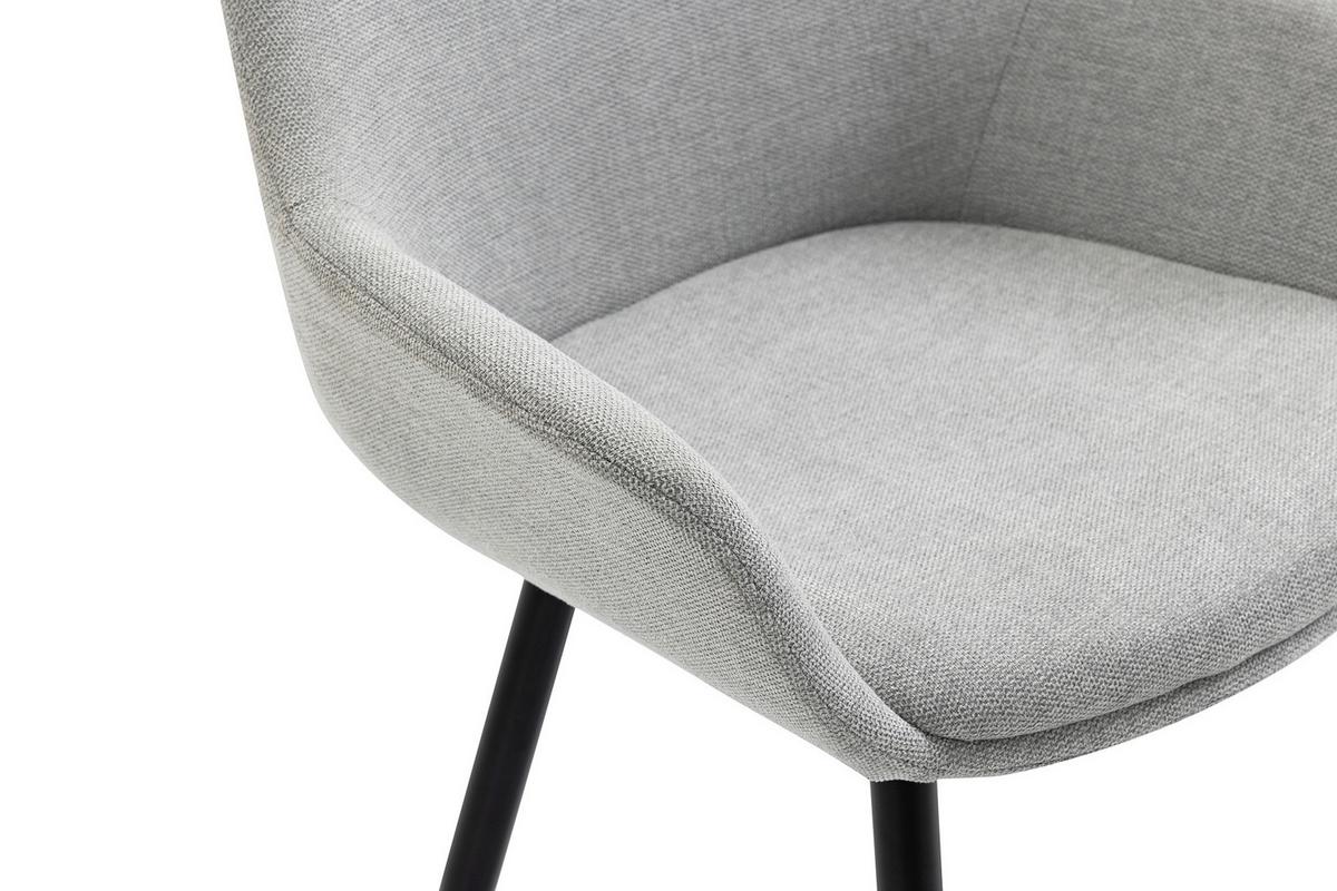 Set Naslanjačev Lena, Svetlo Siva, 2-Delni - črna/svetlo siva, Moderno, kovina/tekstil (64/86/59cm) - Livetastic