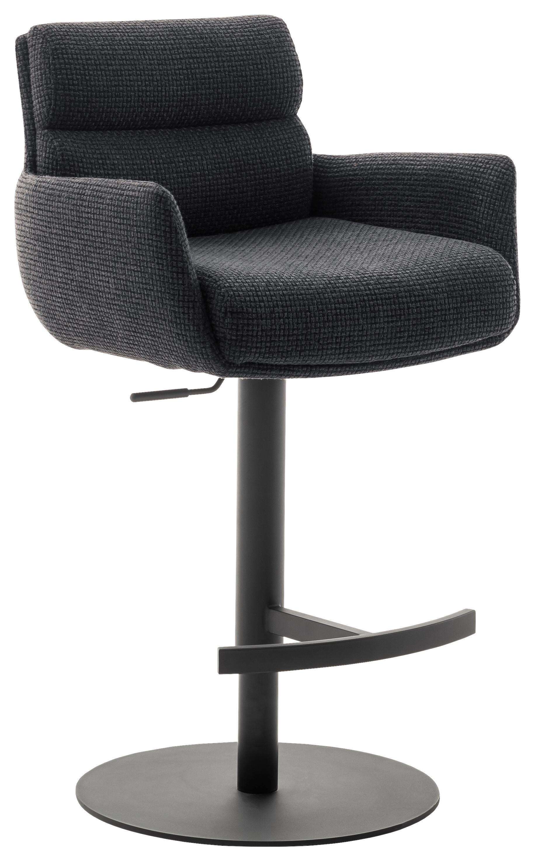 STOŁEK BAROWY LEXINGTON - antracytowy/czarny, Design, metal/tkanina (54/84/52cm) - Dieter Knoll