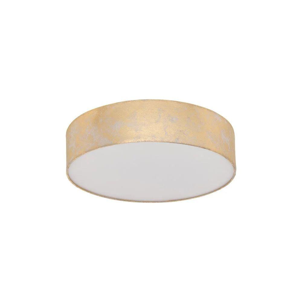 Deckenleuchte Viserbella Gold/Champagner max. 60 Watt - Champagner/Goldfarben, KONVENTIONELL, Textil/Metall (38/38/11cm) - Eglo