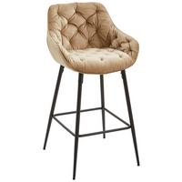 STOŁEK BAROWY LANGFORD - czarny/taupe, Modern, metal/drewno (55/105/57cm) - Livetastic