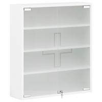 Omarica Za Zdravila Bjarne, Bela - bela, Moderno, steklo/leseni material (64,2/71,4/19,6cm) - Stylife
