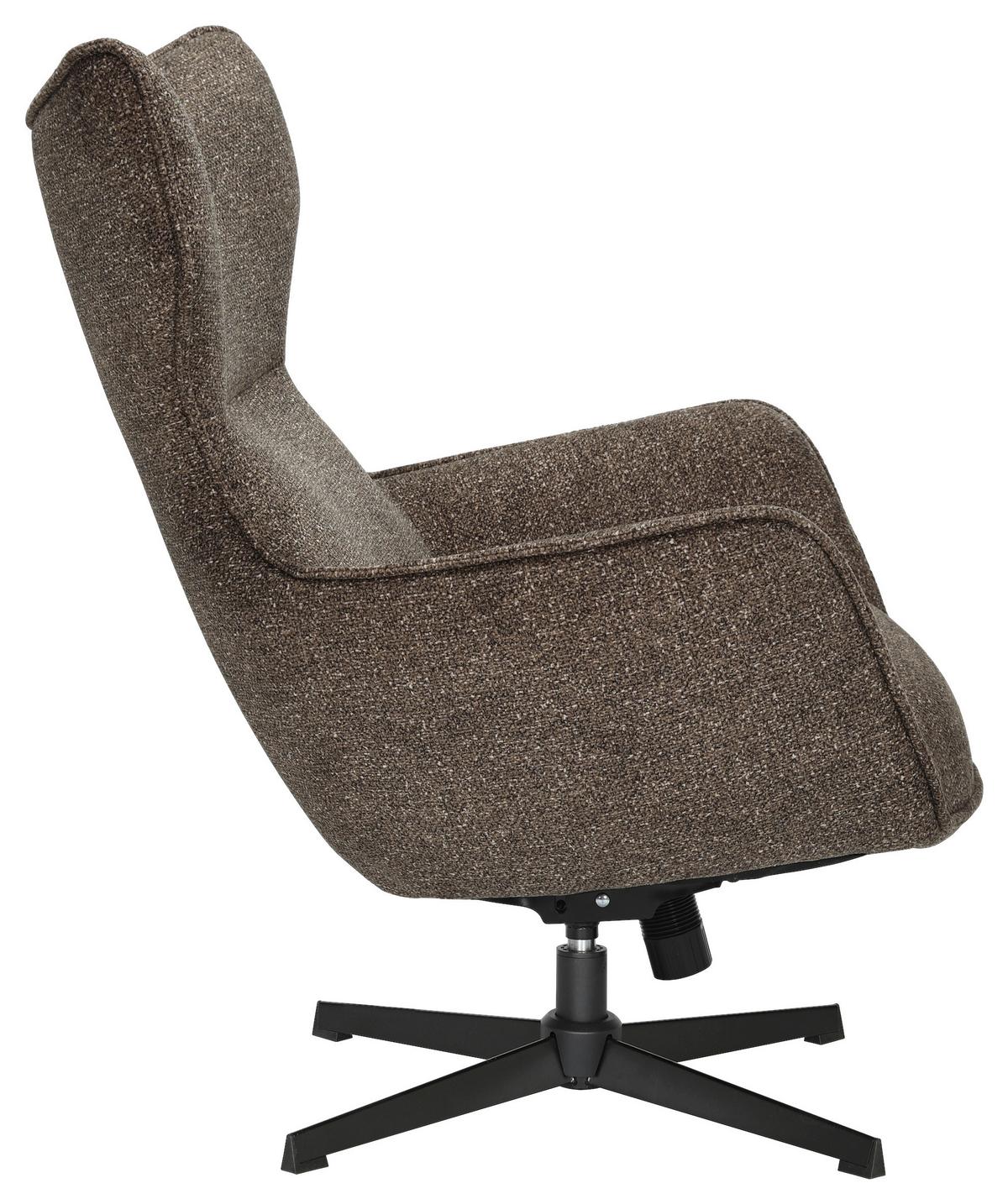 Sessel Flavio Graubraun - Graubraun/Schwarz, MODERN, Textil/Metall (74/98/83cm) - Mömax